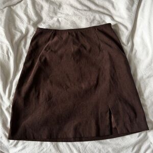 Vintage Express Brown Suede High Waisted Women's A-Line Skirt